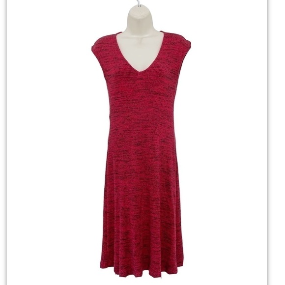 Maeve for Anthropologie Woman's Sz S "Arete" Red Ribbed Knit Midi Dress - Picture 2 of 6